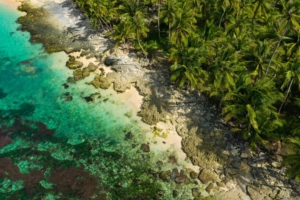 Natuur zee eiland drone