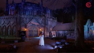 Drone opnames Winter Efteling in de nacht