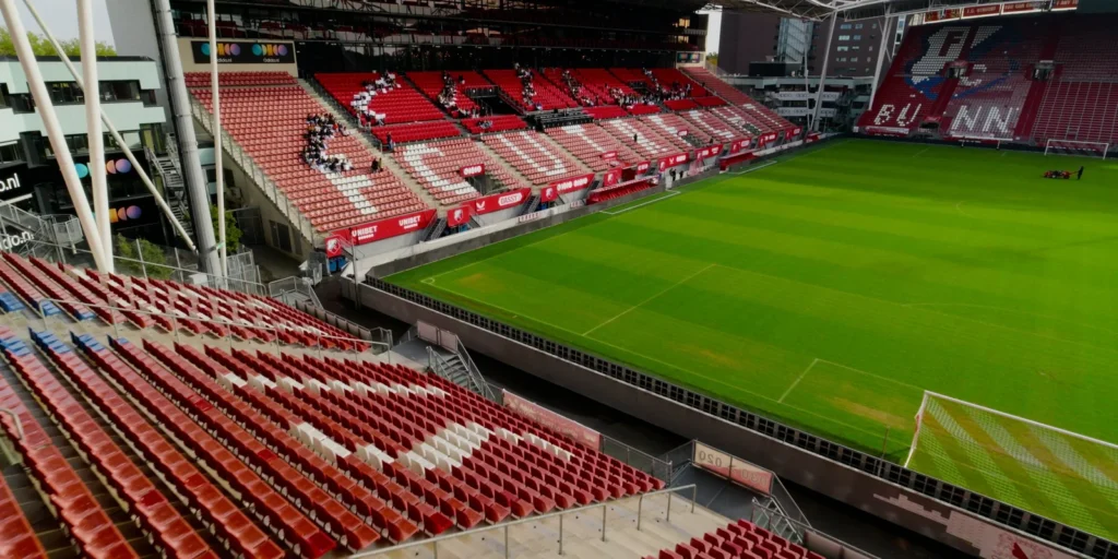 Dronefoto van Stadion Galgenwaard van FC Utrecht
